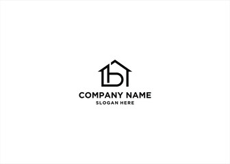 initial B home logo design