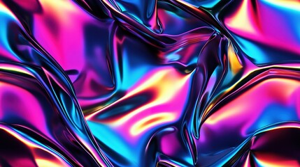 Fototapeta premium Abstract iridescent texture with vibrant colors and flowing lines