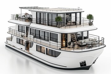 Majestic yacht with luxurious amenities and state of the art design perfect for high end leisure and ocean exploration