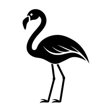 recommend clip art: Black flamingo vector silhouette, flamingo icon, tropical flamingo bird illustration