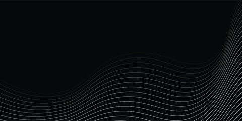 Thin line wavy abstract vector background. Curve wave seamless pattern. Line art striped graphic template. 