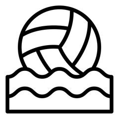 Naklejka premium Icon of water volleyball, a team aquatic sport played in pools.
