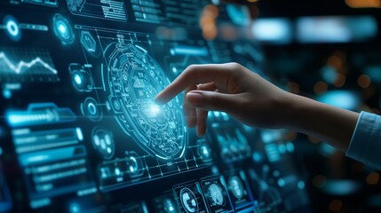 Person Interacting With Digital Interface On A Computer Screen