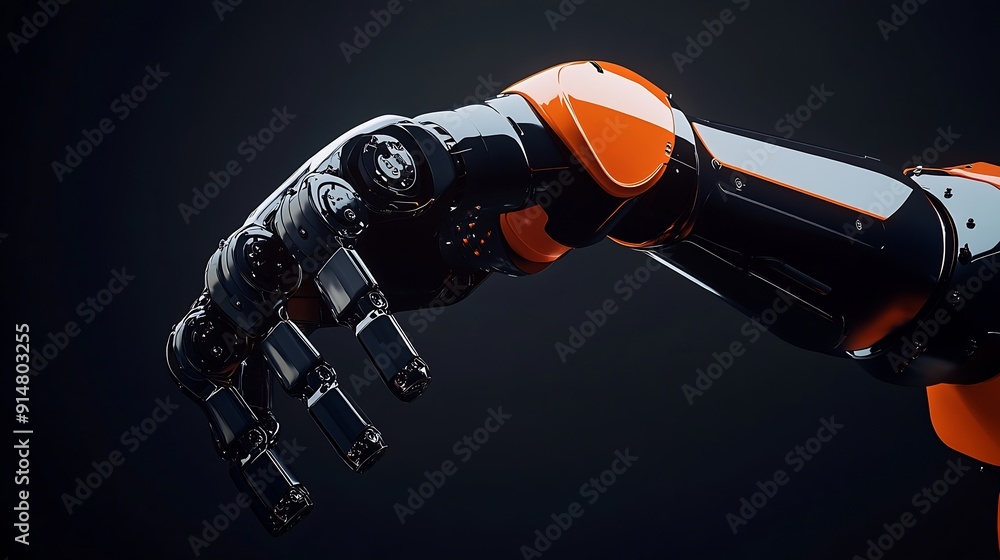 Poster MLP Advanced robot arm system for digital industry and factory robotic technology Automation manufacturing robot controlled by industry engineering using IOT software connected to inte : Generative AI