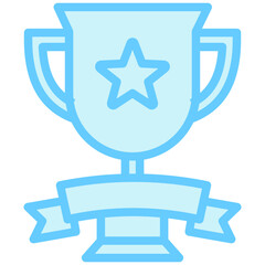 Trophy dual tone blue color icon, relate to education theme use for modern concept, UI or UX kit, web and app development