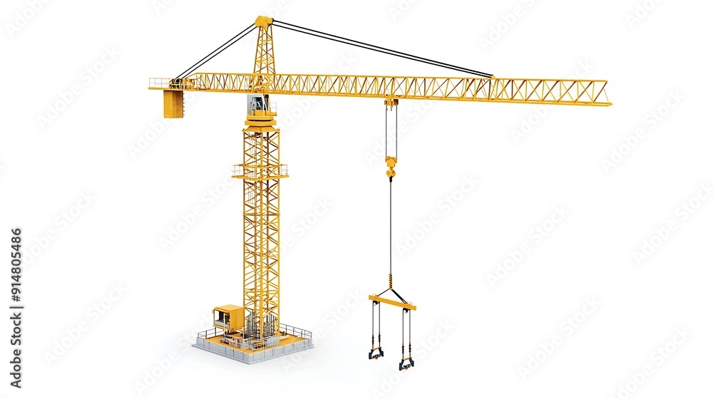 Aufkleber construction site with tower cranes on a white isolated background construction of multistorey build