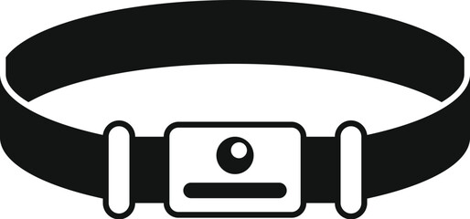 Smart belt with sensor icon in simple style isolated on white background