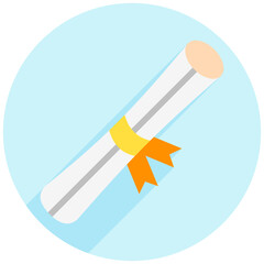 Graduation Scroll rounded multi color icon, relate to education theme use for modern concept, UI or UX kit, web and app development