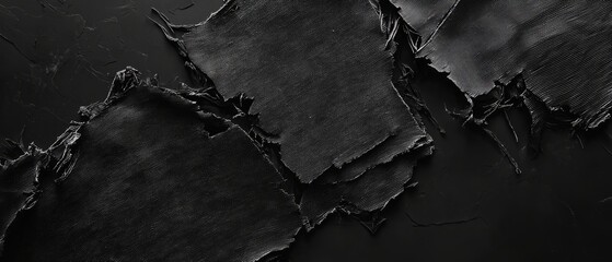 Obraz premium overlay of torn textile, on black background, Generative AI 