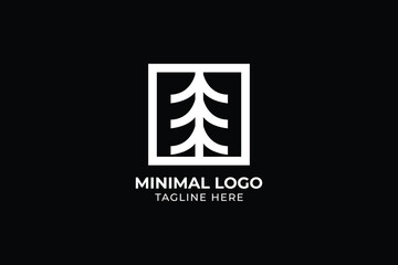 Abstract elegant tree  logo icon vector design. Graceful lined vector sign, Triple tree logo design. Pine forest vector illustration
