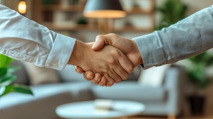 Handshake At A Job Interview, Showing Partnership