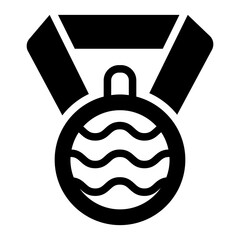 Icon of a medal awarded in aquatic sports.