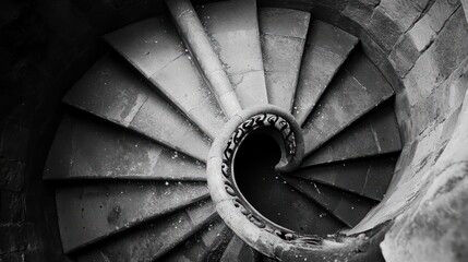 Spiral Staircase in Black and White