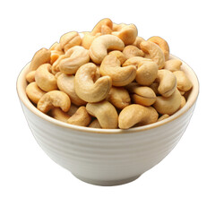 Fototapeta premium Cashew nuts in bowl isolated on transparent background