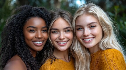 Obraz premium Happy Friends Taking A Selfie Outside, Enjoying The Moment