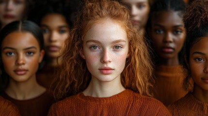 Fototapeta premium Diverse American Faces, Capturing The Beauty Of Unity