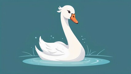 Obraz premium illustration of beauty gracefull swan
