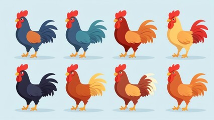 illustration of simple flat rooster