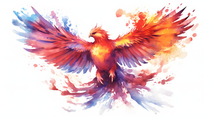 Obraz premium Phoenix Fantasy Watercolor Style