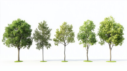 Collection of Isolated Trees on white background