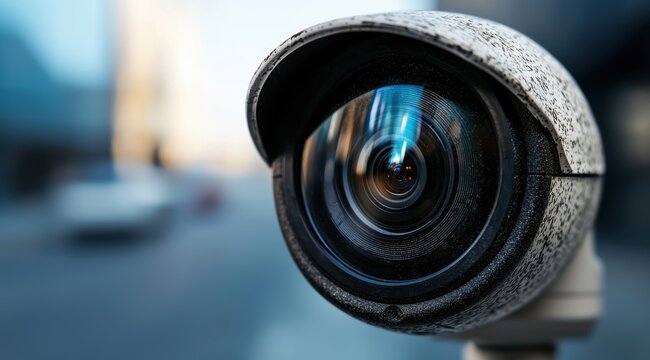 close-up of a professional camera lens