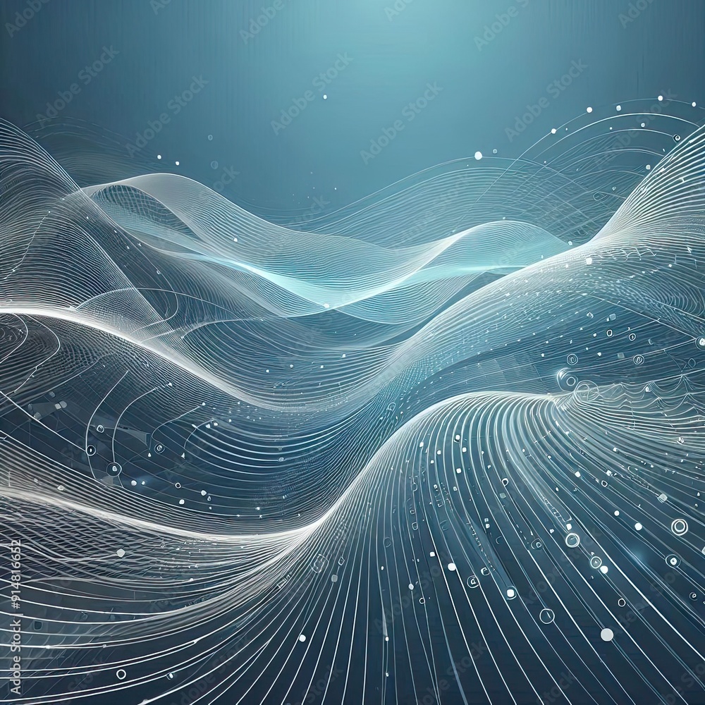 Poster modern abstract background with wavy lines. digital technology concept. vector illustration. 3d rend