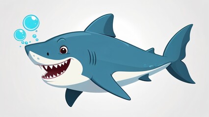 Obraz premium cute little shark cartoon illustration