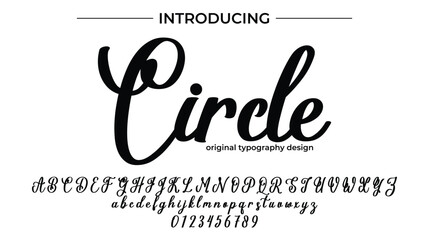 Circle Font Stylish brush painted an uppercase vector letters, alphabet, typeface