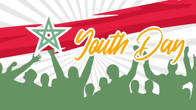 animated video of Happy Morocco Youth Day to all young Moroccans