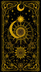 Obraz premium Mystical Celestial Tarot Card Design