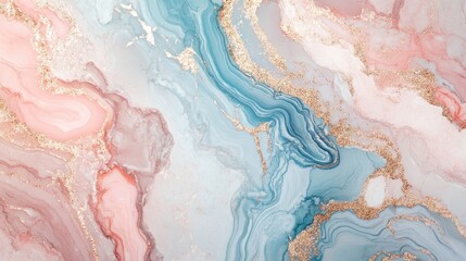 Naklejka premium Luxurious 3D marble background with pastel colors and metallic highlights, elegant design