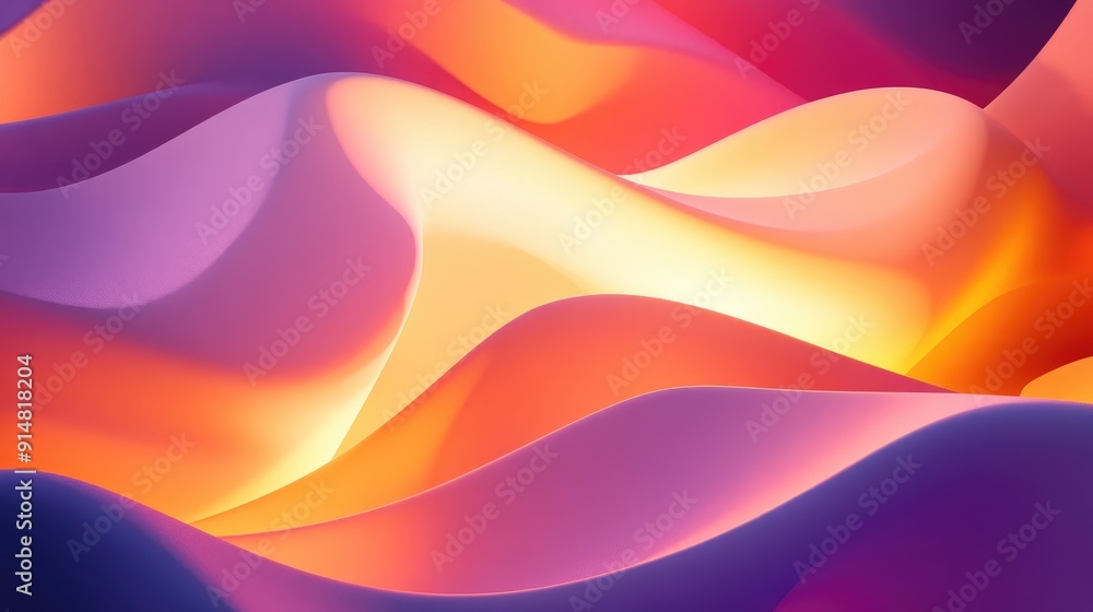 Poster minimalist 3d abstract background with smooth geometric forms and soft gradients, modern design