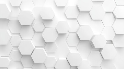 Naklejka premium Minimalist 3D background with white hexagons and clean lines, sleek modern design