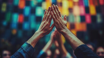 Businesspeople High-Fiving For Team Motivation