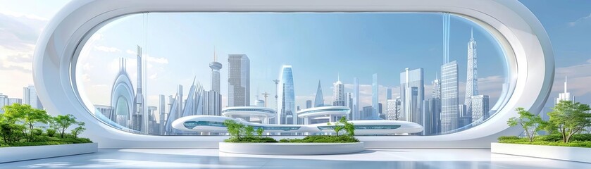 Futuristic urban planning and design, high-tech infrastructure, modern metropolis