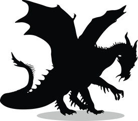 DRAGONS Silhouette, DRAGONS Vector Silhouette, DRAGONS cartoon Silhouette, DRAGONS illustration, DRAGONS icon Silhouette, DRAGONS Silhouette illustration