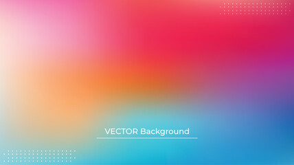 Smooth and blurry colorful gradient mesh background. Modern bright rainbow colors. Easy editable soft colored vector banner template. Premium quality