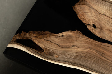 Expensive vintage furniture. The table is covered with epoxy resin and varnished. Luxury quality...