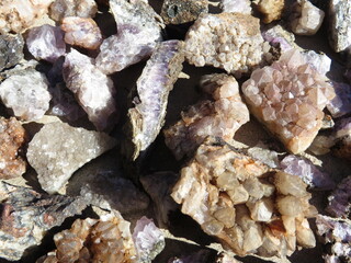 Raw Amethyst Crystals and Other Stones from Arizona