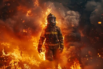 firefighter at fire scene