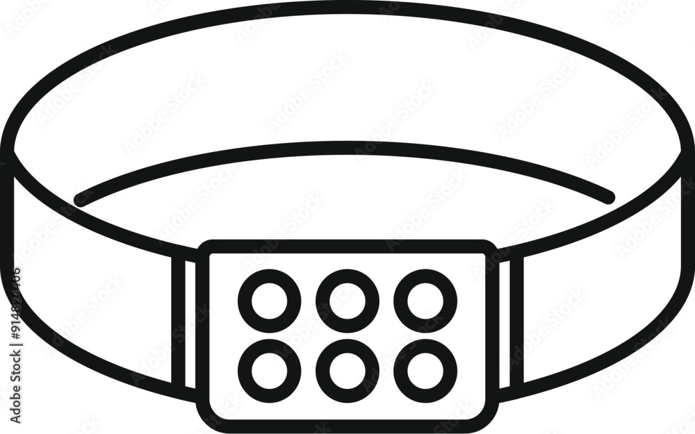 Poster headlamp flashlight with bright led lights for working in the dark, icon in outline style
