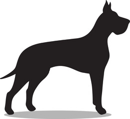 Great Dane Silhouette, Great Dane Vector Silhouette, Great Dane cartoon Silhouette, Great Dane illustration, Great Dane icon Silhouette, Great Dane Silhouette illustration