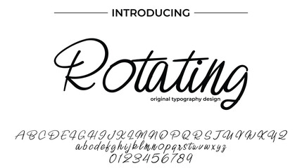 Rotating Font Stylish brush painted an uppercase vector letters, alphabet, typeface