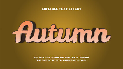 Editable Text Effect Autumn 3D Vector Template