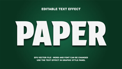 Editable Text Effect Paper 3D Vector Template