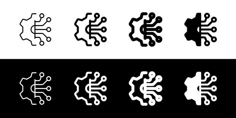 Editable configuration, setting, tech vector icon. AI technology, artificial intelligence, computer. Part of a big icon set family. Perfect for web and app interfaces, presentations, infographics, etc