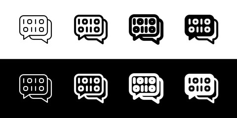 Editable binary language, message vector icon. AI technology, artificial intelligence, computer. Part of a big icon set family. Perfect for web and app interfaces, presentations, infographics, etc