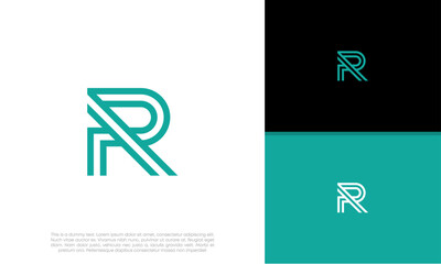 Initials R logo design. Initial Letter Logo. Innovative high tech logo template.	
