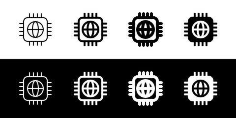 Editable processor, chip vector icon. AI technology, artificial intelligence, computer. Part of a big icon set family. Perfect for web and app interfaces, presentations, infographics, etc