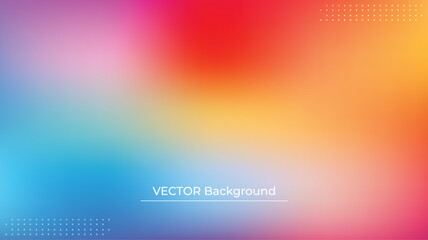 Smooth and blurry colorful gradient mesh background. Modern bright rainbow colors. Easy editable soft colored vector banner template. Premium quality